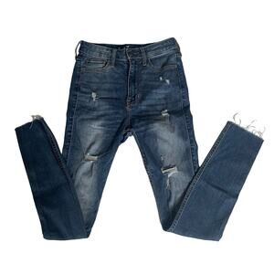 Hollister Size OS W24 L28 Ultra High Rise Super Skinny Jeans Distressed Stretch